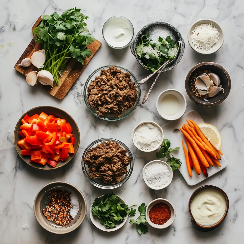 Coconut Curry Shredded Beef Savory ingredients