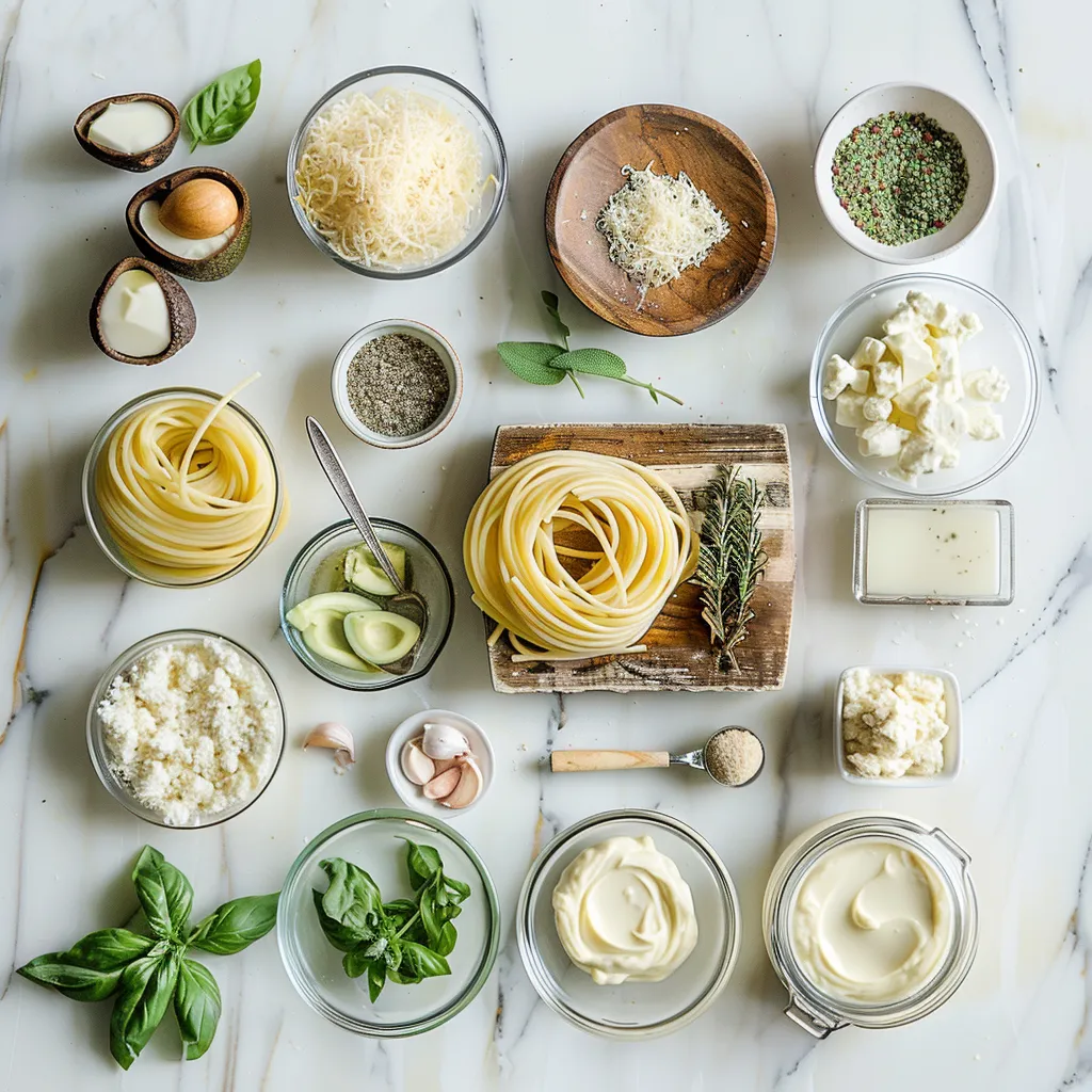 Creamy 15 Minute Avocado Pasta ingredients