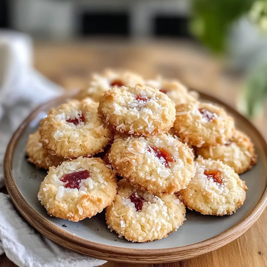 Fast Coconut Jam Thumbprint Cookies Juicy