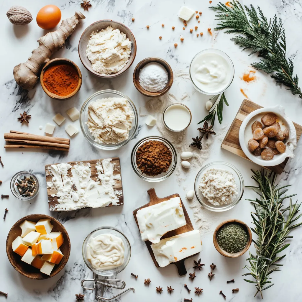 Flavorful Spiced Vegan Eggnog Bread ingredients