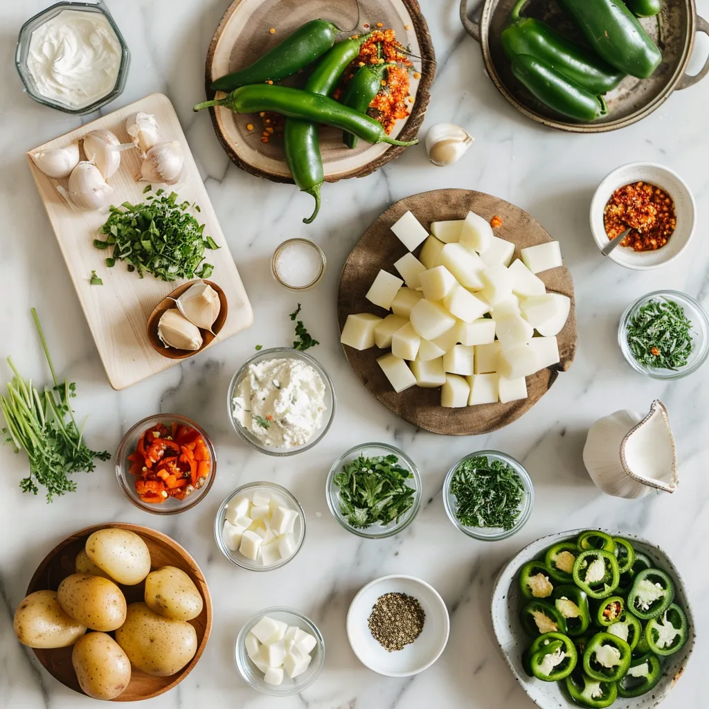 Fresh Jalapeño Popper Roasted Potato Salad: Creamy, Spicy Delight ingredients