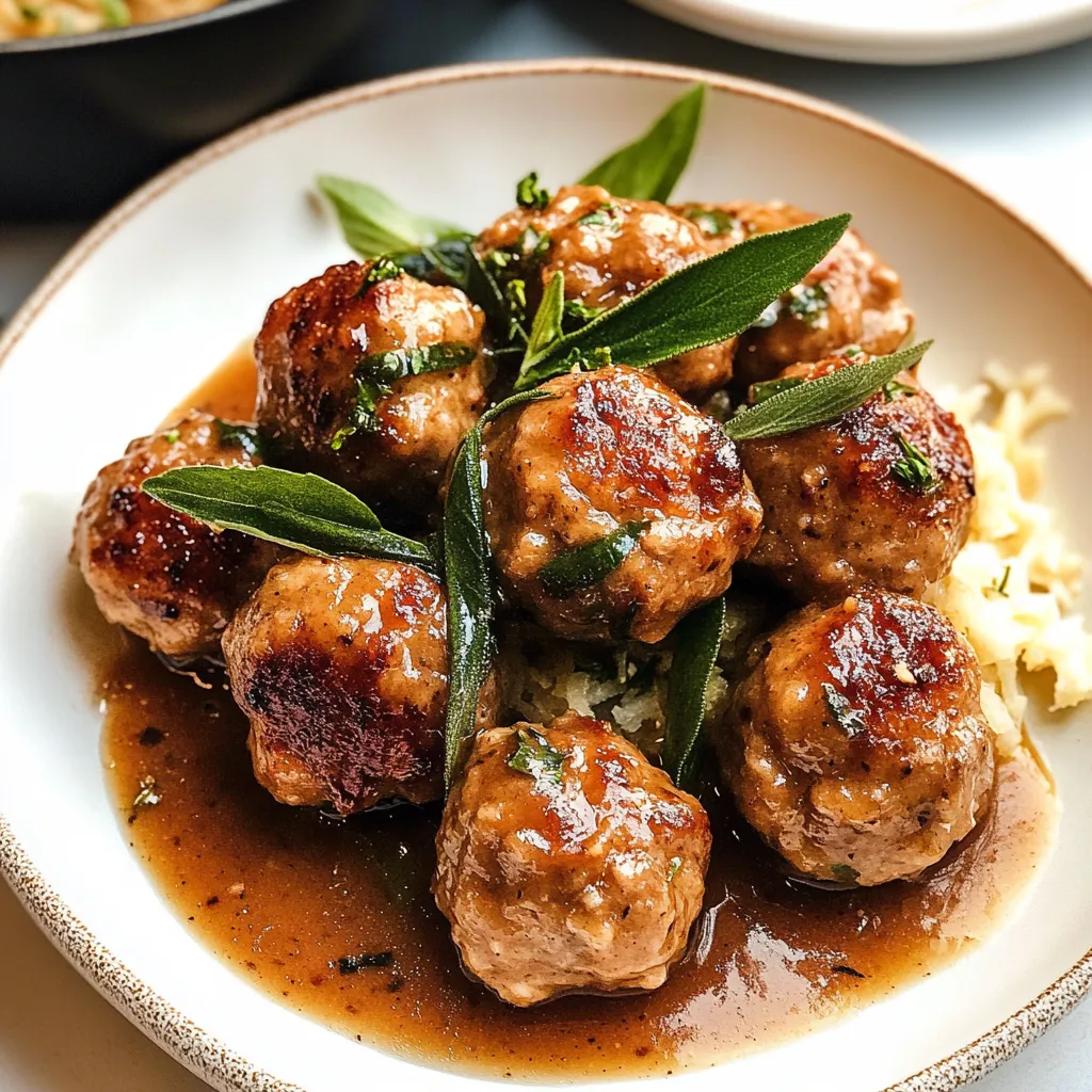 Fresh Turkey Meatballs with Gravy