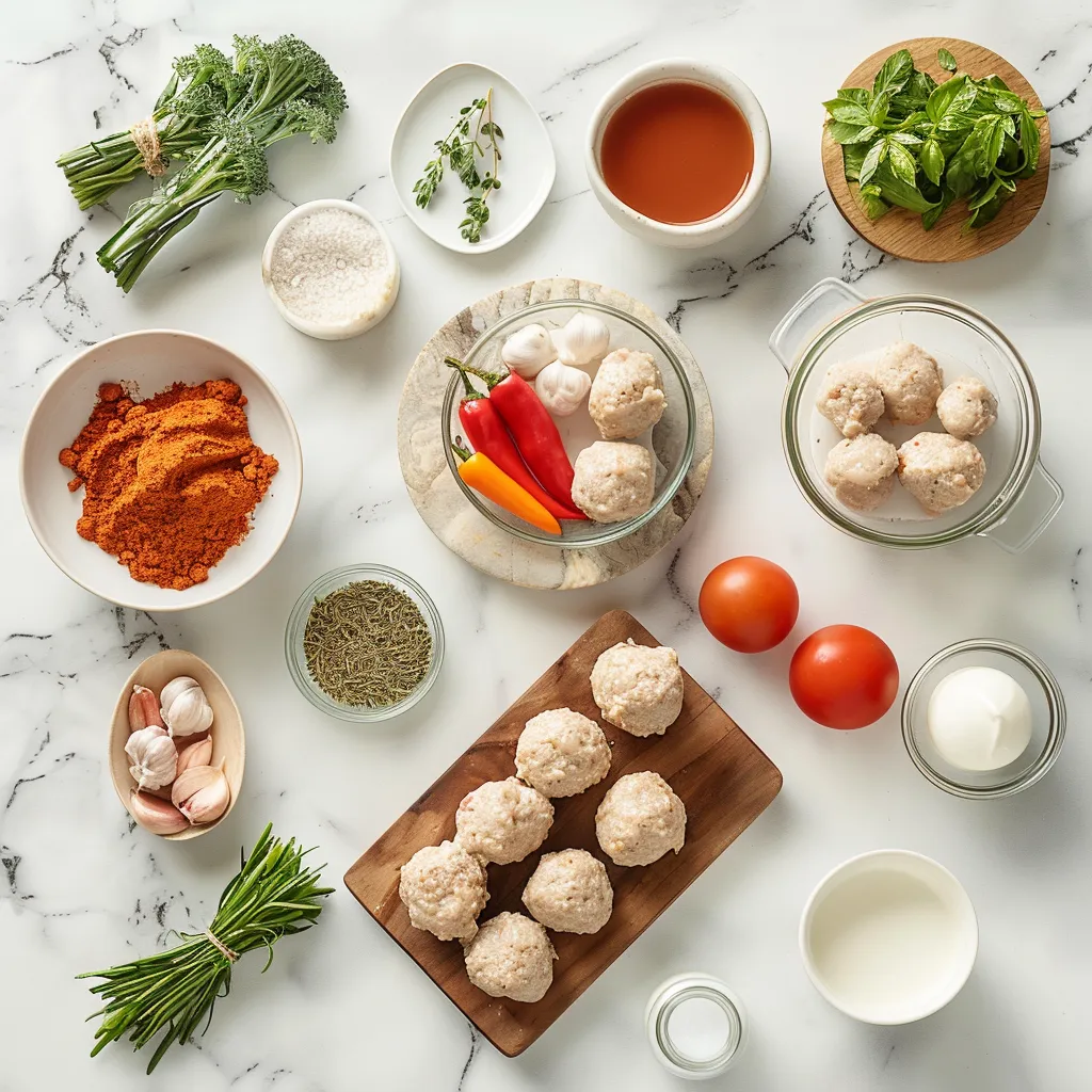 Fresh Turkey Meatballs with Gravy ingredients
