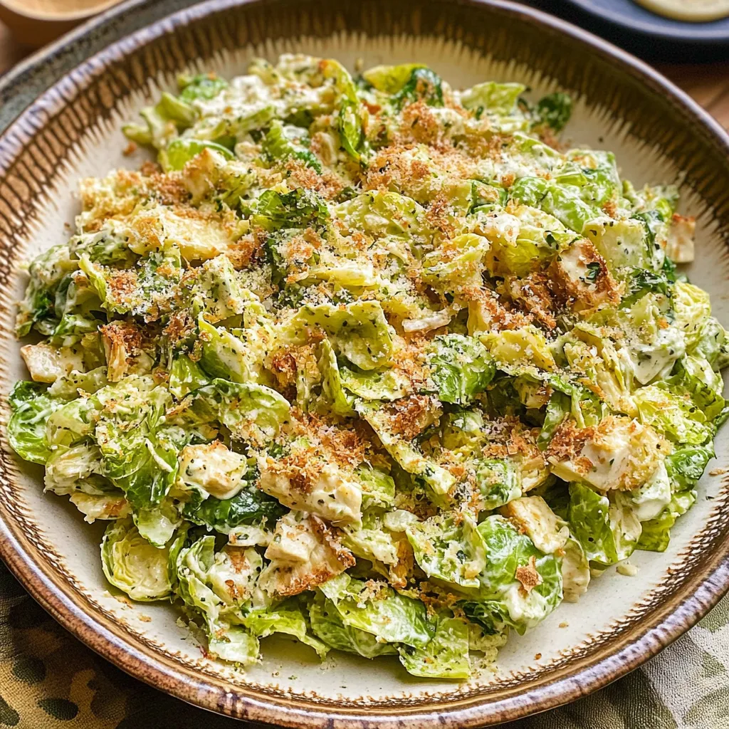 Golden Brussels Sprout Caesar Salad