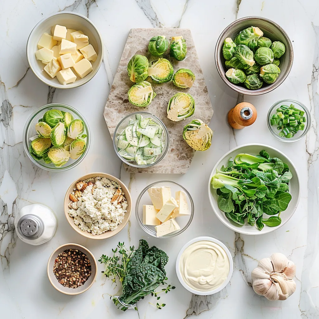 Golden Brussels Sprout Caesar Salad ingredients