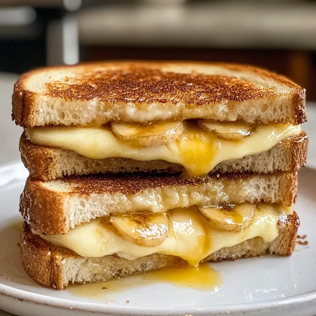 Honey Banana Grilled Cheese Sandwich Crispy