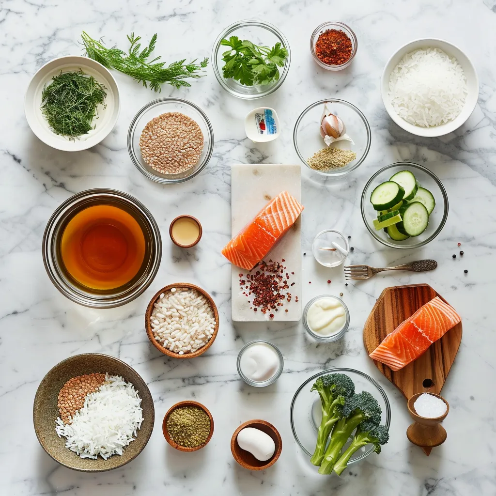 Honey Garlic Salmon Rice Bowl Aromatic ingredients
