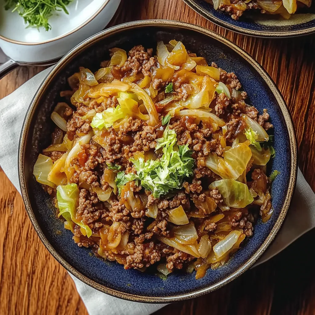 Juicy Ground Beef and Cabbage Skillet