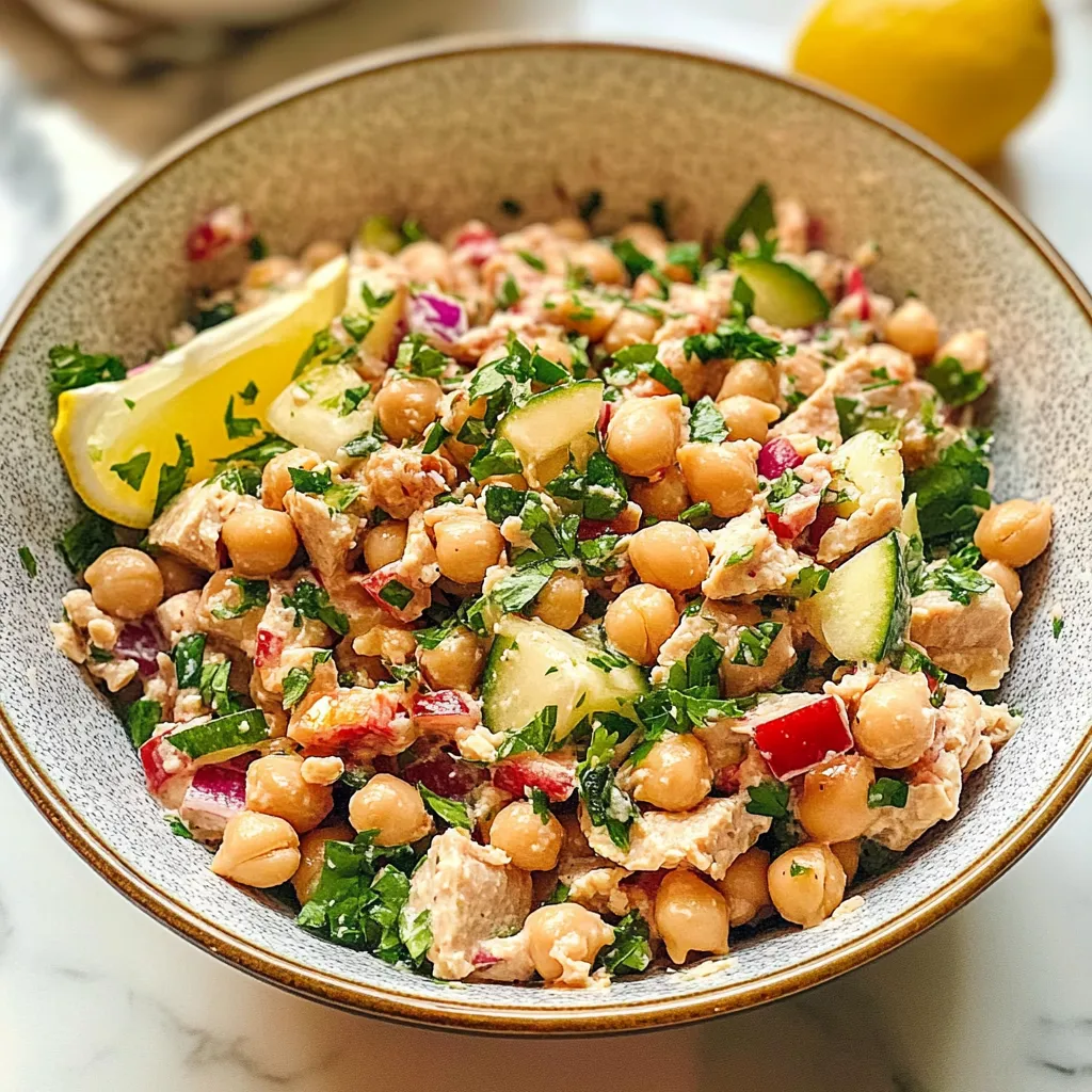 Lemon Tahini Chickpea Tuna Salad Flavorful