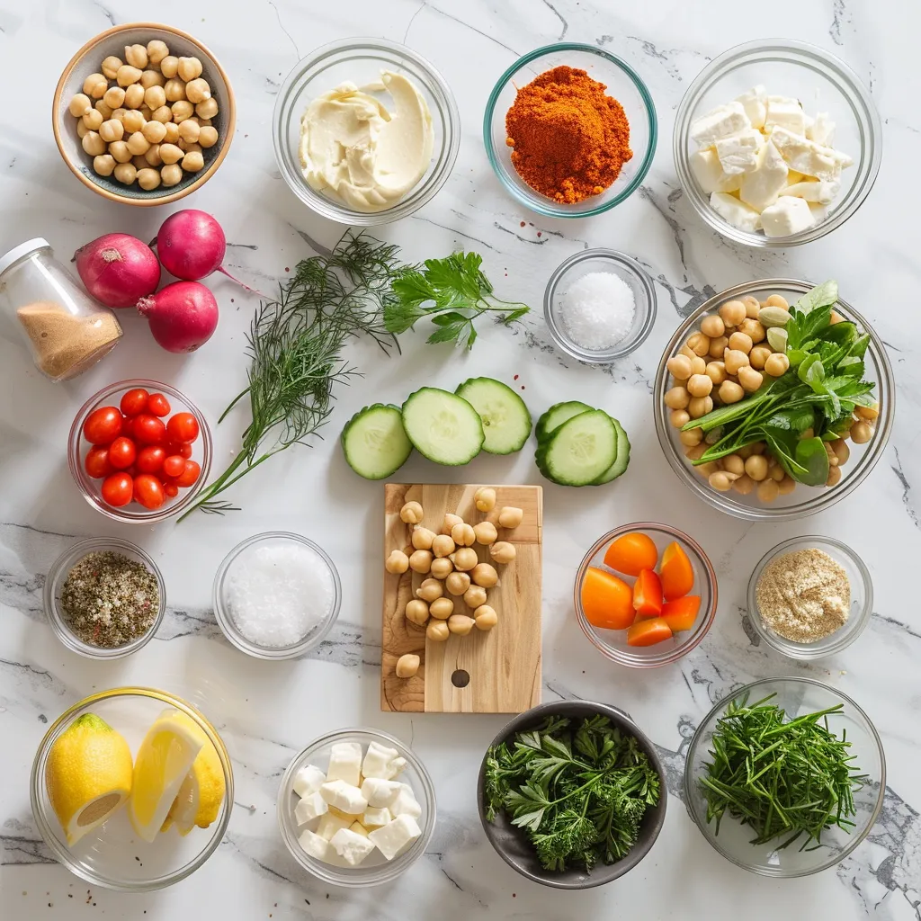 Lemon Tahini Chickpea Tuna Salad Flavorful ingredients