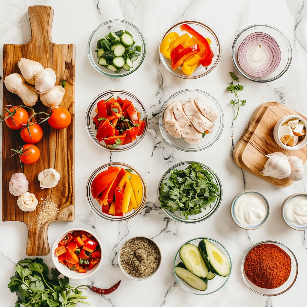Luscious Chicken Fajita Salad ingredients