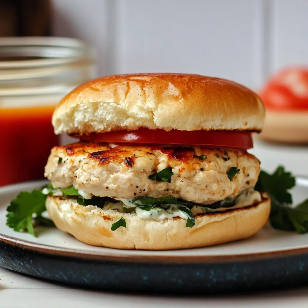 Luscious Chicken and Feta Burgers