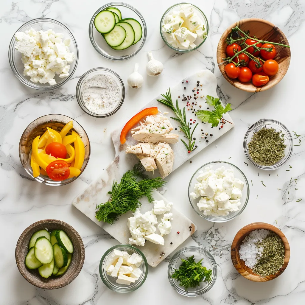 Luscious Chicken and Feta Burgers ingredients