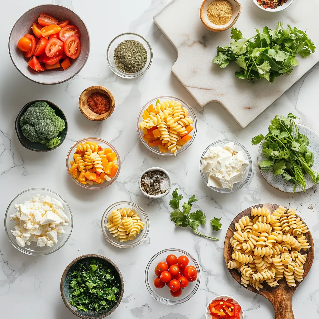 Mexican Pasta Salad Savory ingredients