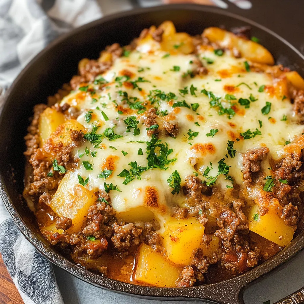 One Pot Ground Beef & Potatoes Mouthwatering