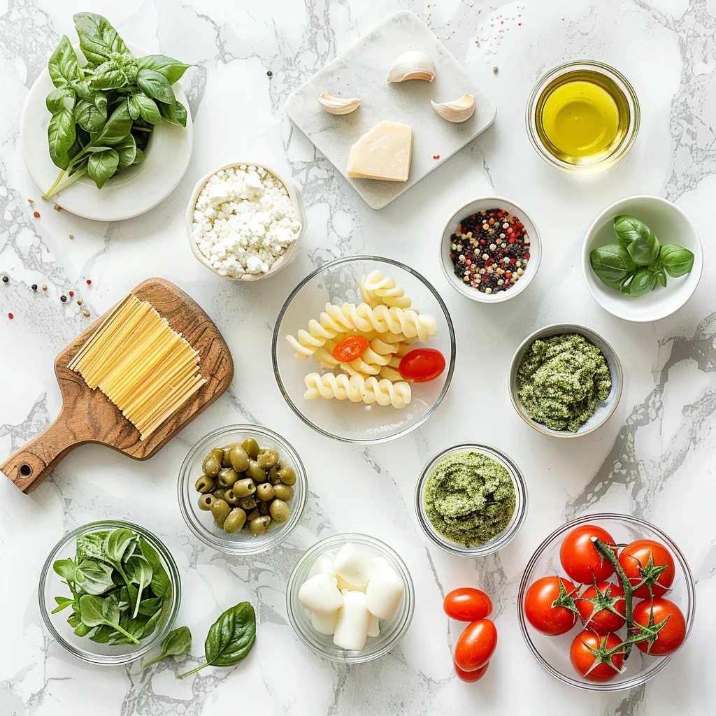 Pesto Pasta Salad Exquisite ingredients