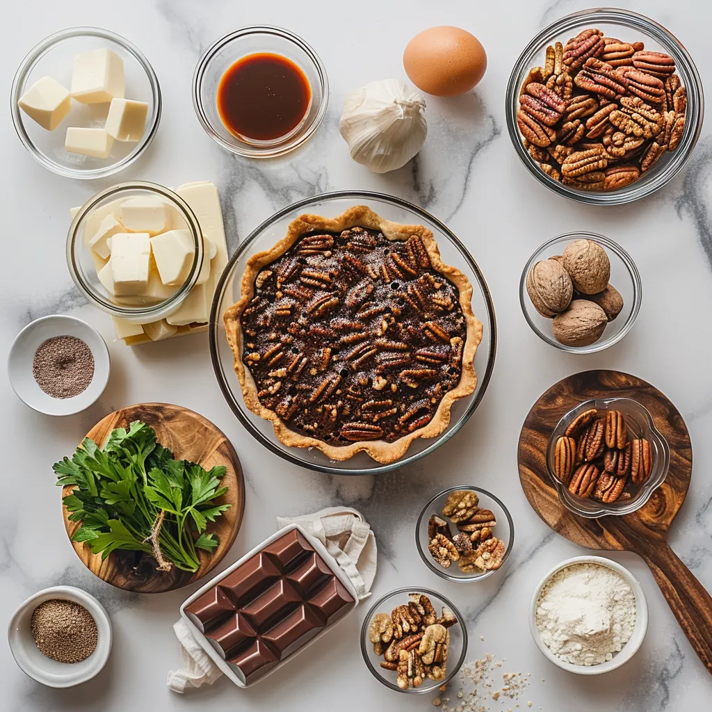 Rich Chocolate Pecan Pie with Molasses ingredients
