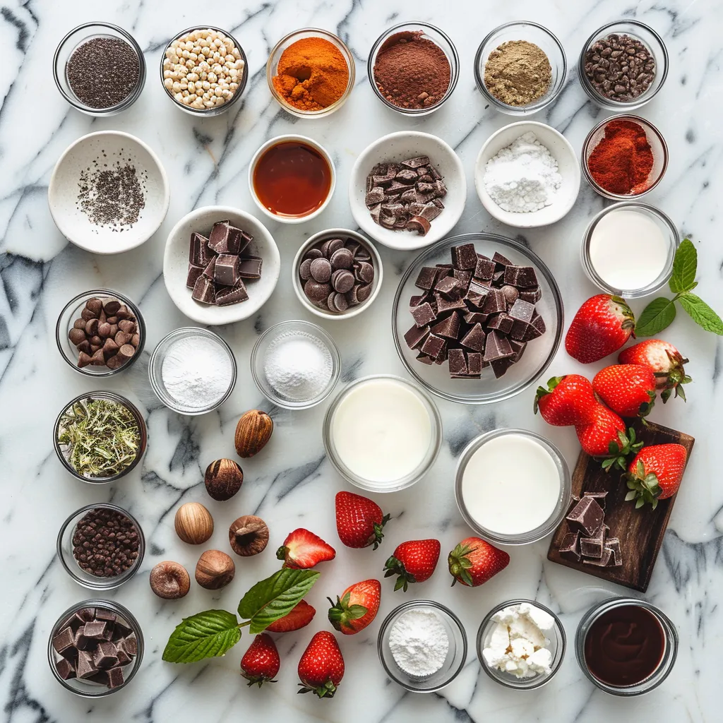 Rich Chocolate Strawberry Yogurt Clusters Recipe ingredients