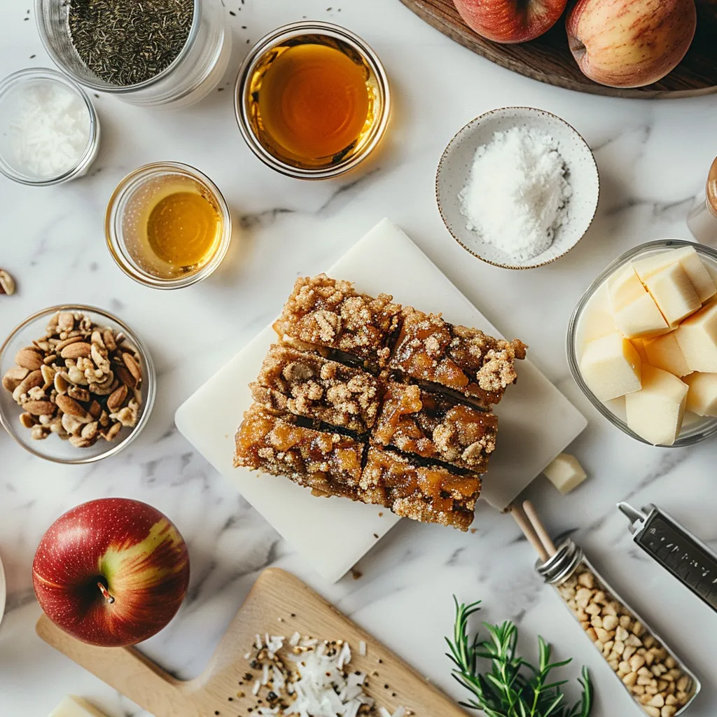 Salted Caramel Apple Crumble Bars Fall Treat Tempting ingredients