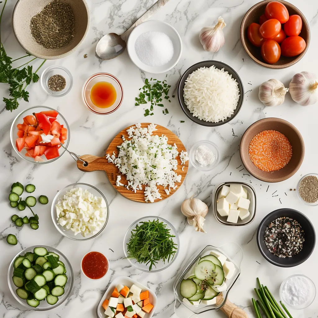 Savory Rice Salad ingredients