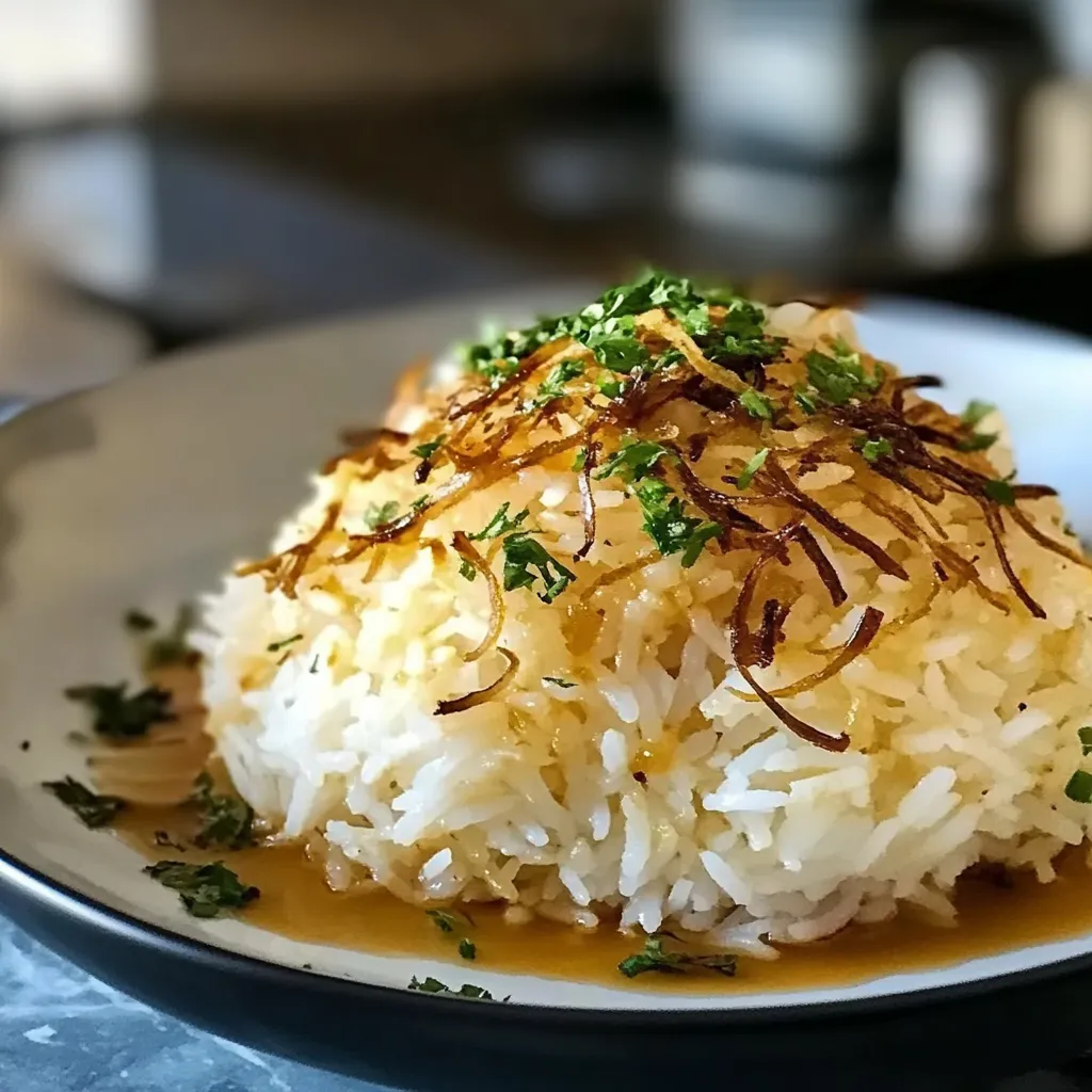 Scrumptious Golden Onion Butter Jasmine Rice