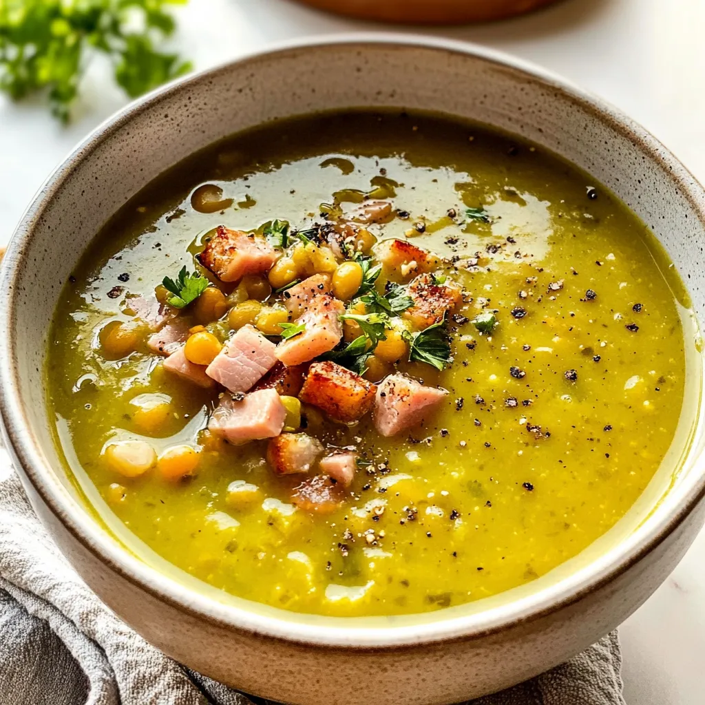 Split Pea Soup with Ham Crispy