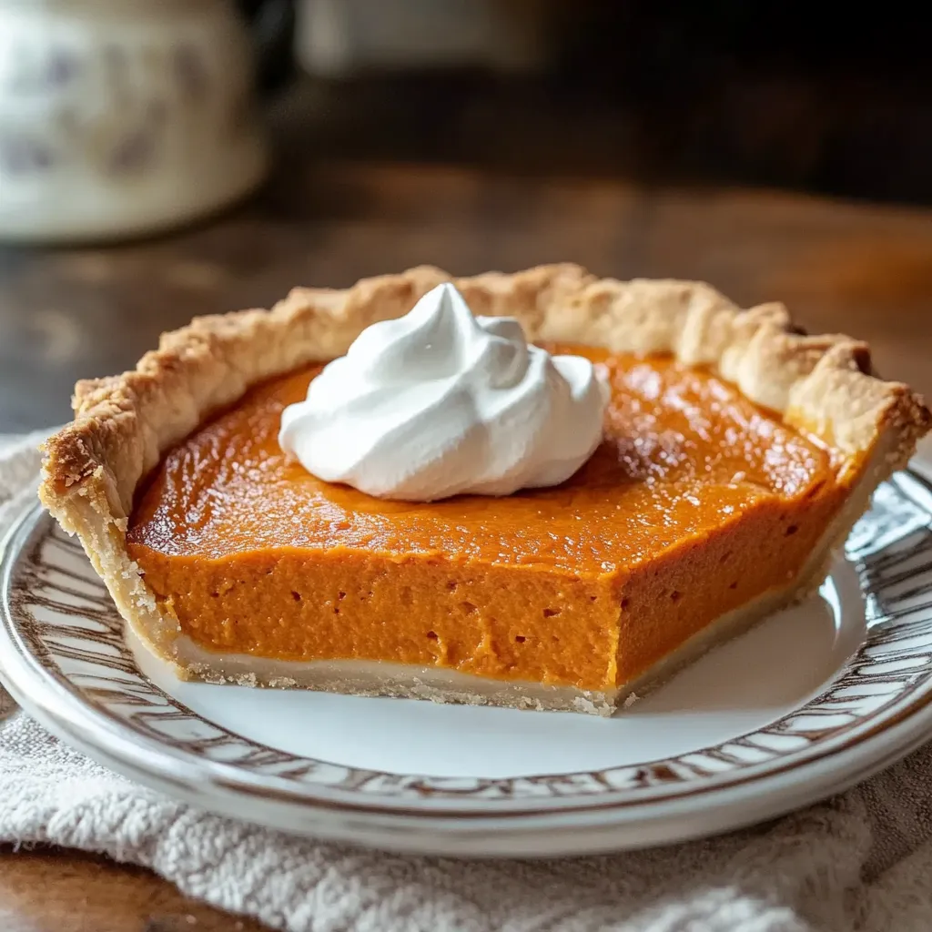 Tasty Simple Sweet Potato Pie with Heavy Cream