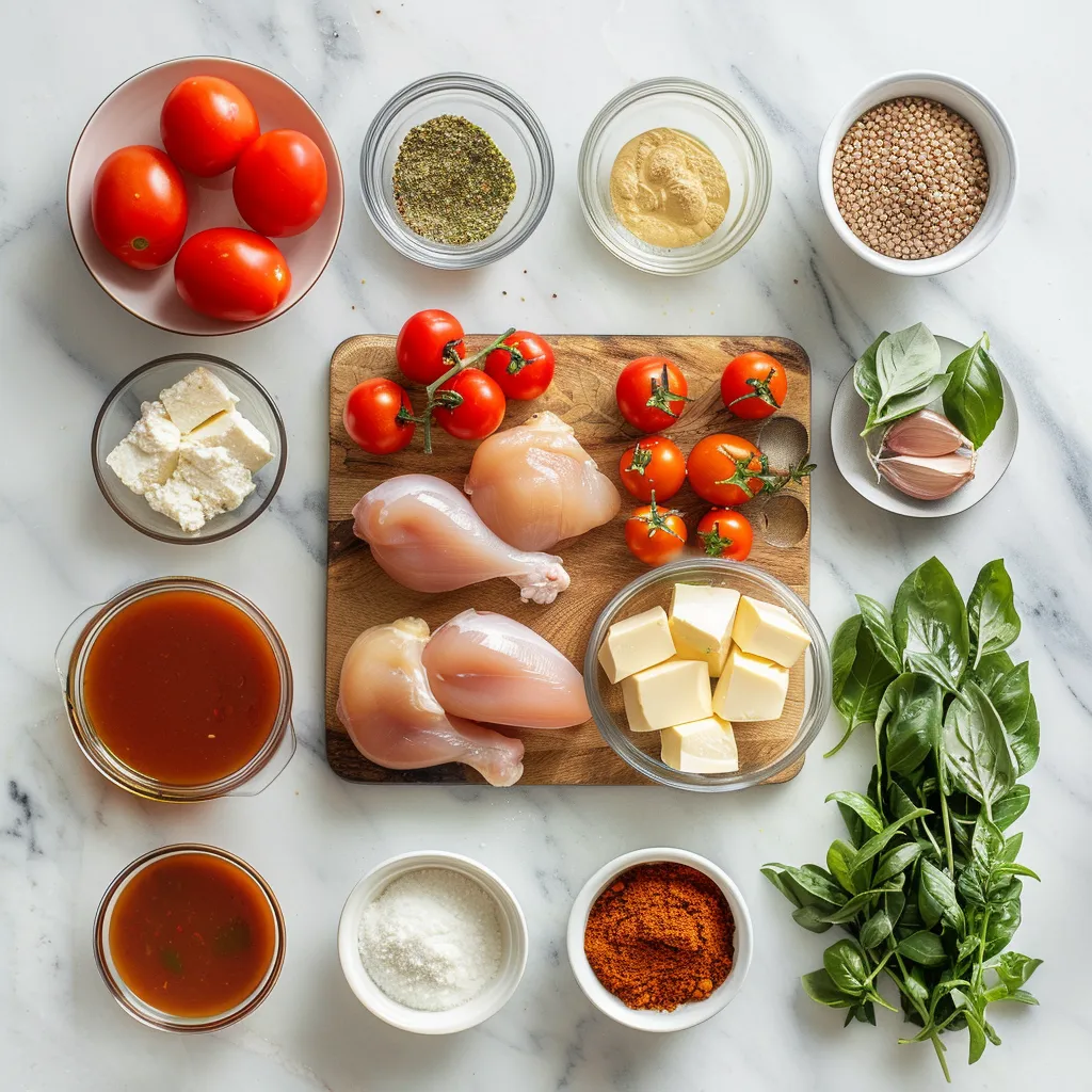 Tomato Basil Chicken Stew Golden ingredients