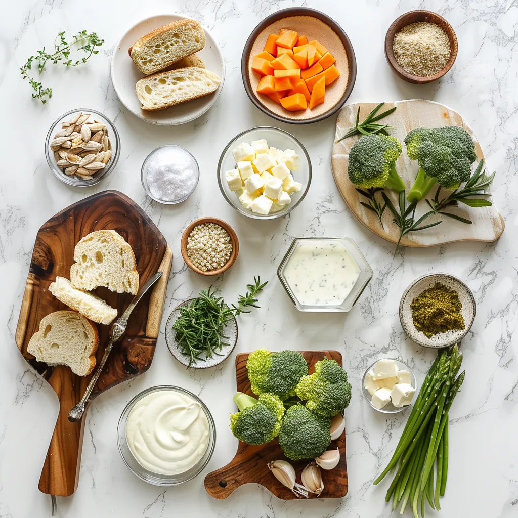 Zesty Classic Broccoli Cheddar Soup in Bread Bowl ingredients