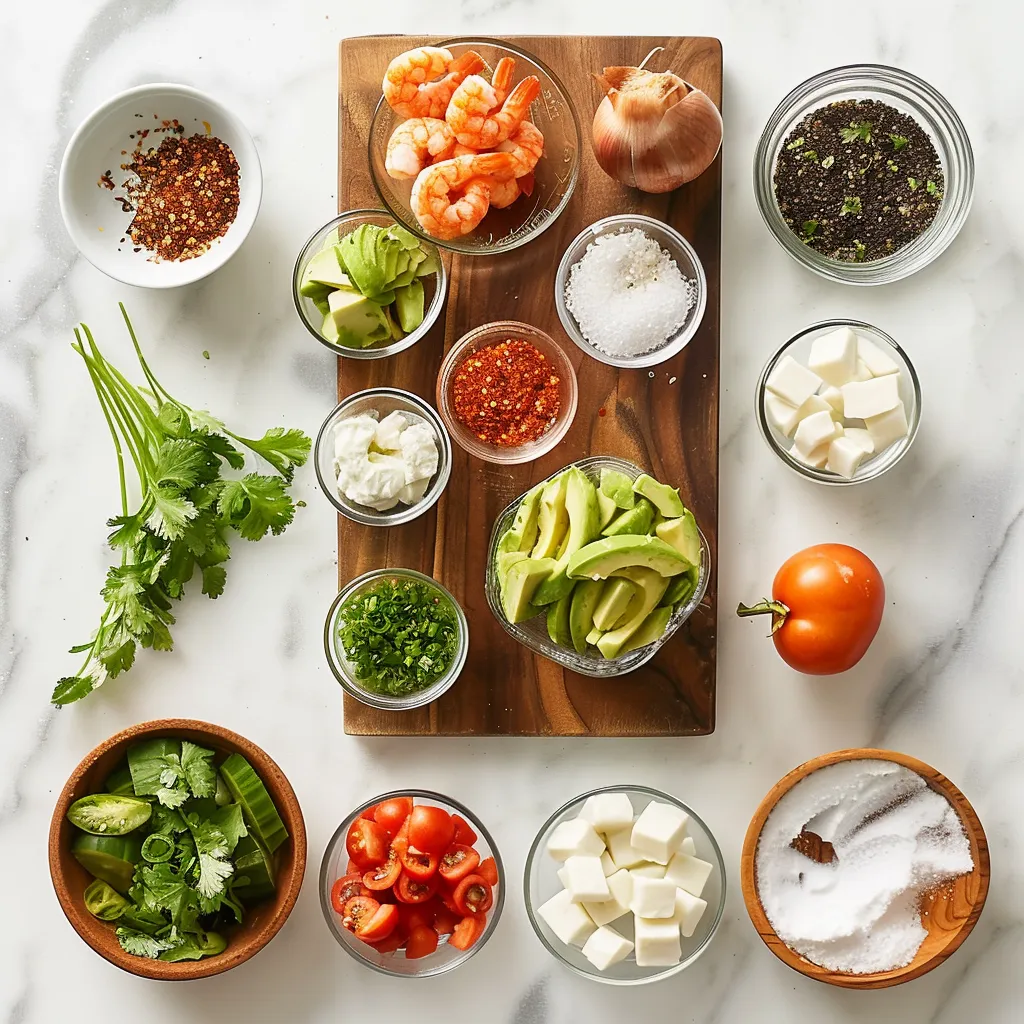 5-Minute Viral Avocado Shrimp Salsa You’ll Love ingredients