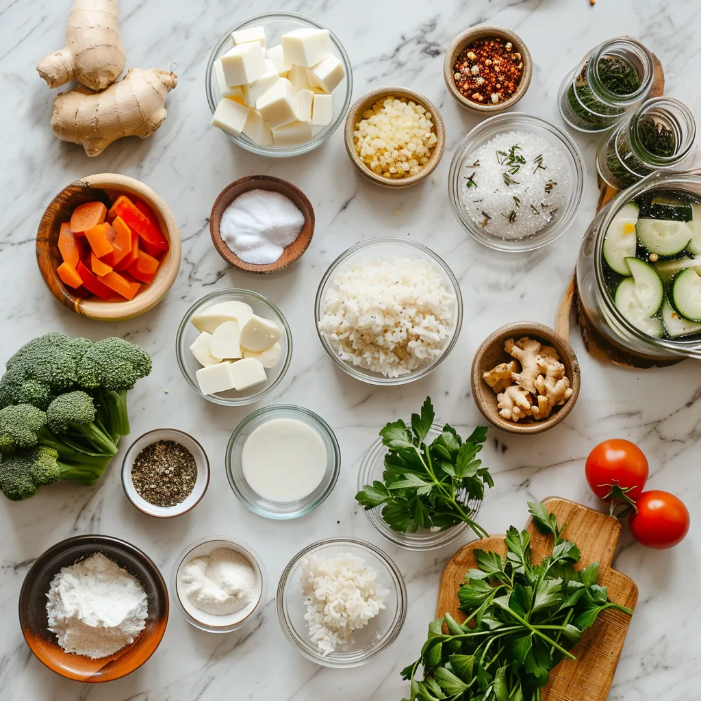 Coconut Chicken Brothy Rice for Cozy Nights ingredients