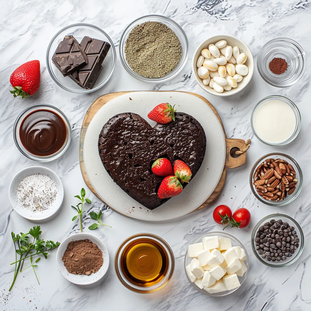 Heart Shaped Chocolate Cake for Tasty Moments Tasty ingredients