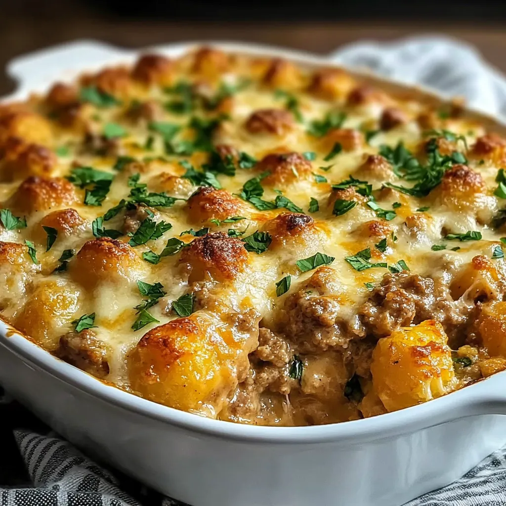 Irresistible Sausage Gravy Tater Tot Casserole Recipe