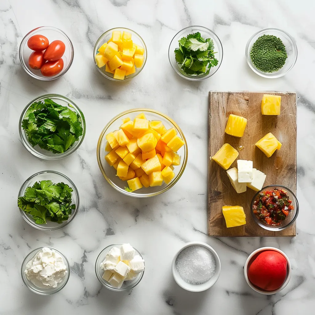 Mango and Pineapple Salsa Delectable ingredients