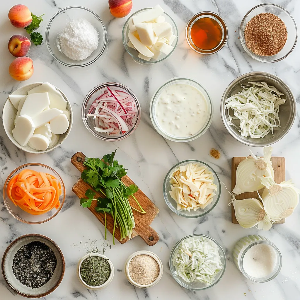 Mouthwatering Peachy Southern Coleslaw Recipe ingredients