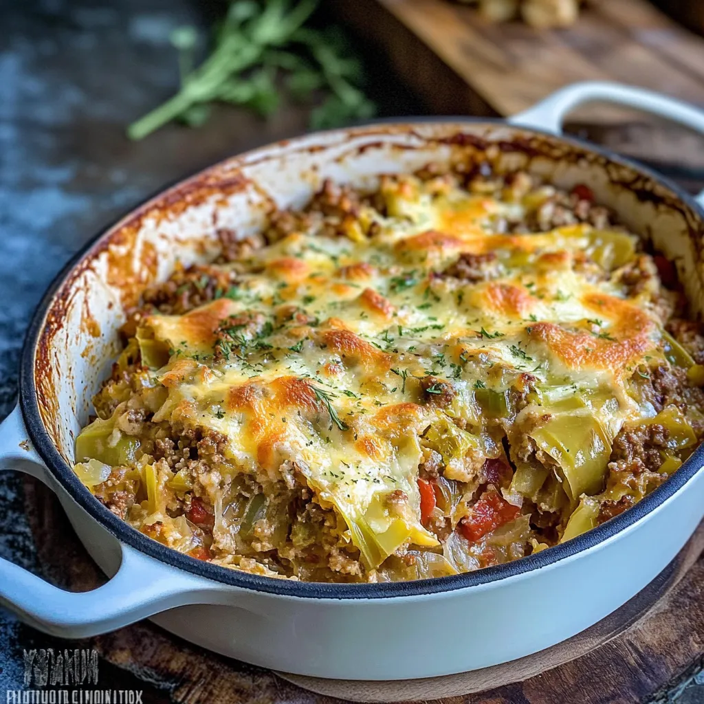 One-Skillet Stuffed Cabbage Casserole