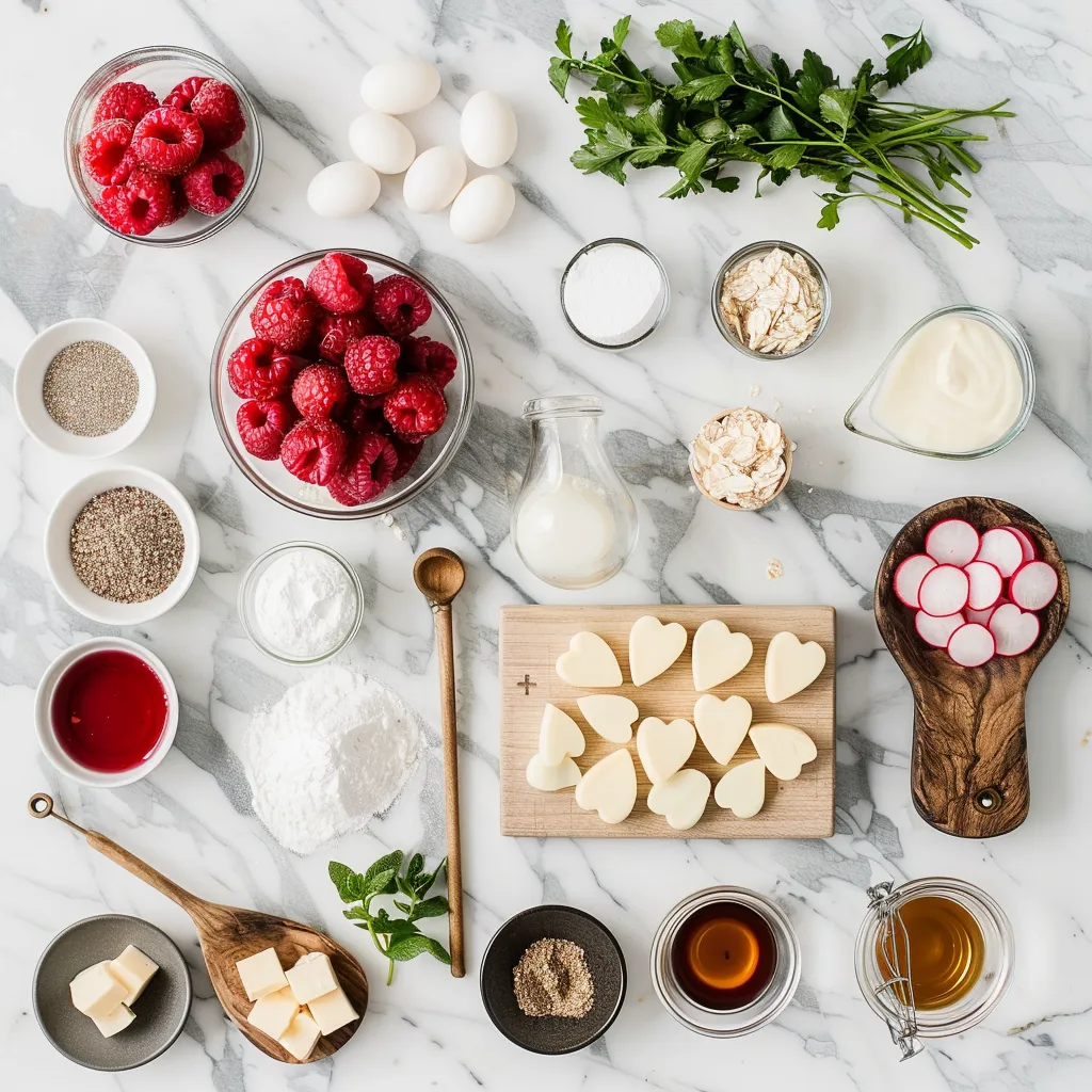 Raspberry Cheesecake Hearts for Sweet Moments ingredients