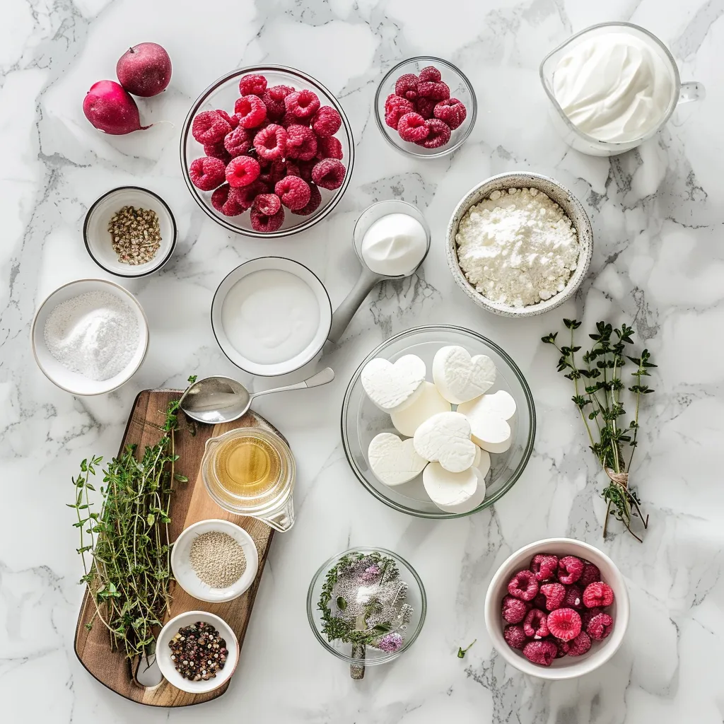 Raspberry Cheesecake Hearts for Sweet Moments ingredients