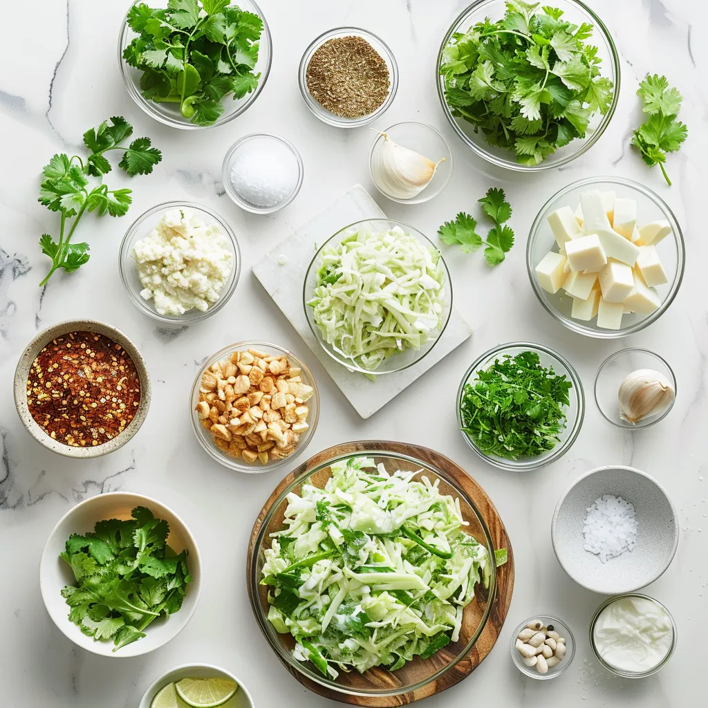 Rich Spicy Cilantro Lime Slaw ingredients