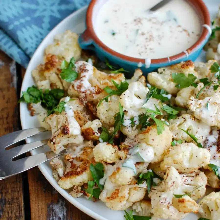 Za’atar Roasted Cauliflower with Yogurt Tahini Sauce – A Middle Eastern