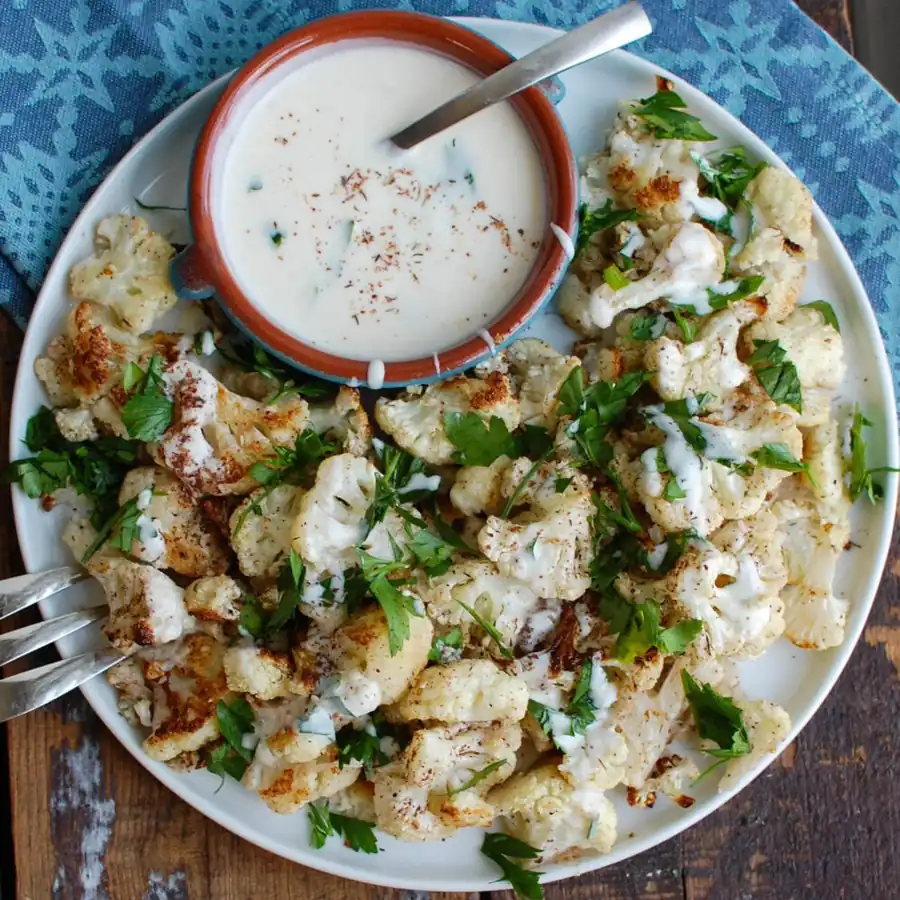 Za’atar Roasted Cauliflower with Yogurt Tahini Sauce – A Middle Eastern