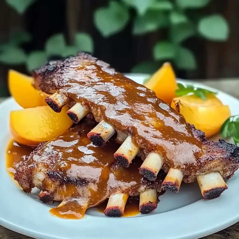 Sizzling Baby Back Ribs with Balsamic Peach Sauce