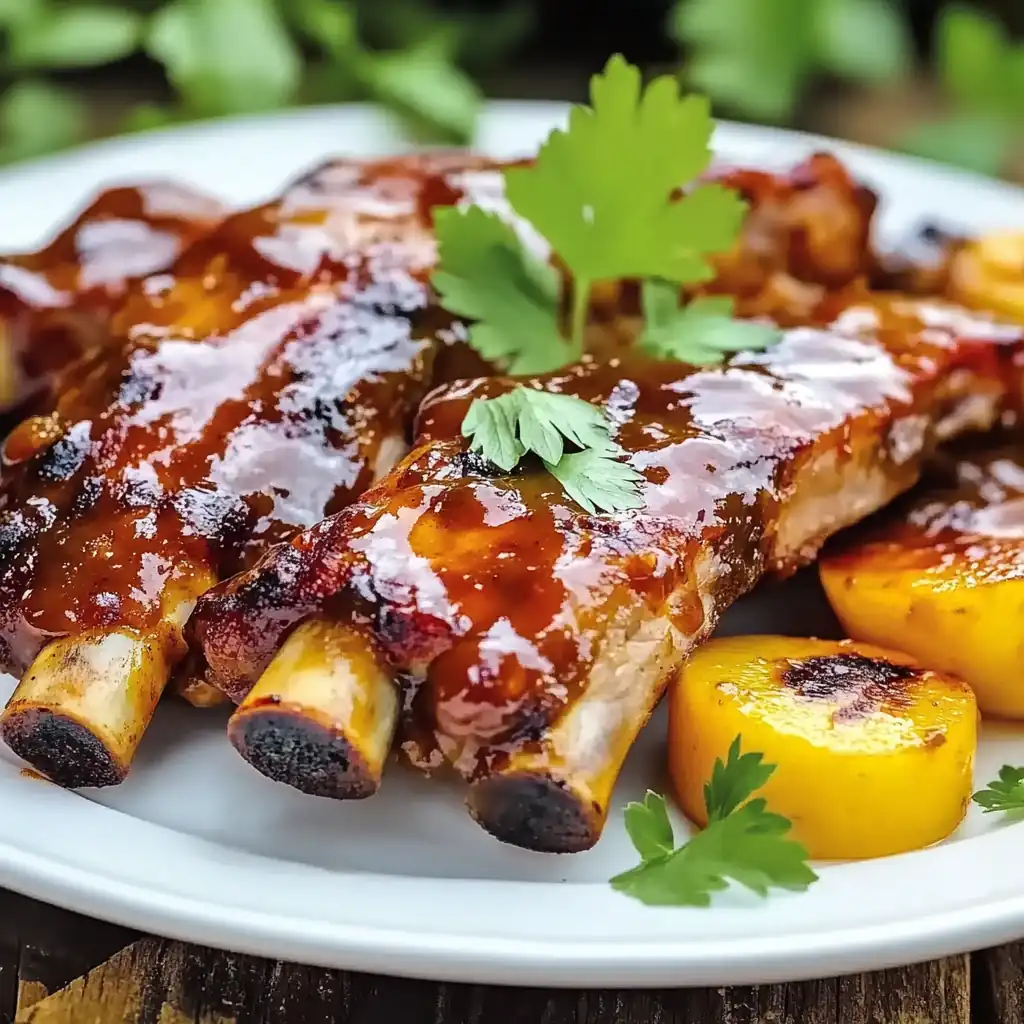 Tender Baby Back Ribs with Balsamic-Peach BBQ Glaze