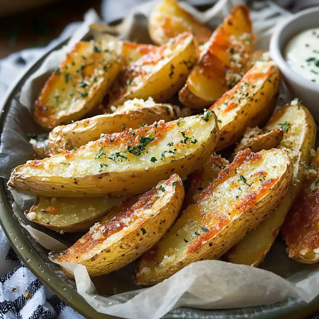 Crunchy Garlic Parmesan Potato Wedges—Fast & Flavorful Feast