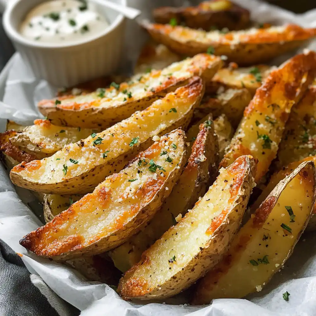 Crunchy Garlic Parmesan Potato Wedges—Fast & Flavorful Feast