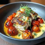 Charred Grilled Cod with Zesty Dill Sauce & Roasted Tomatoes
