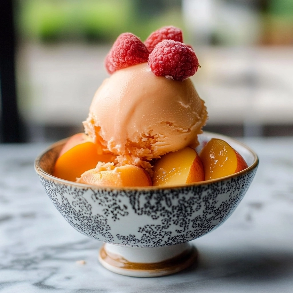 Cool Down with This Refreshing No-Churn Peach Sorbet