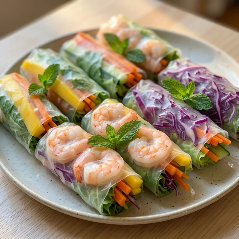 Vibrant Summer Rolls: Mango and Purple Cabbage Fresh Wraps