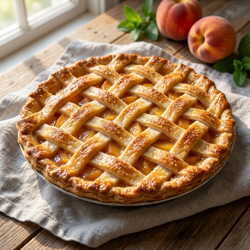 Perfect Southern Peach Pie Recipe Easy Homemade Lattice Crust Guide | Best Summer Dessert