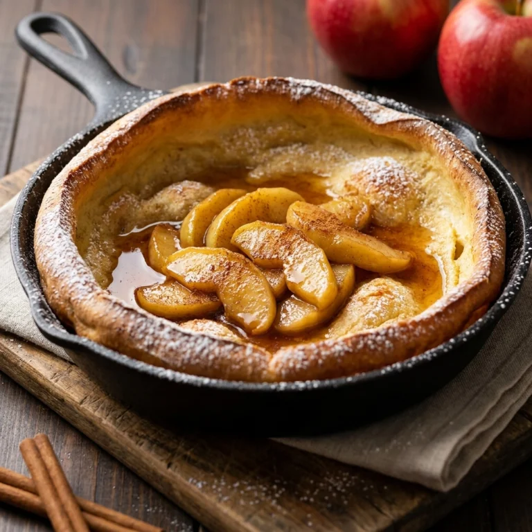 Fluffy Apple Cinnamon Dutch Baby Pancake Recipe for Easy Cozy Mornings | Fall Breakfast